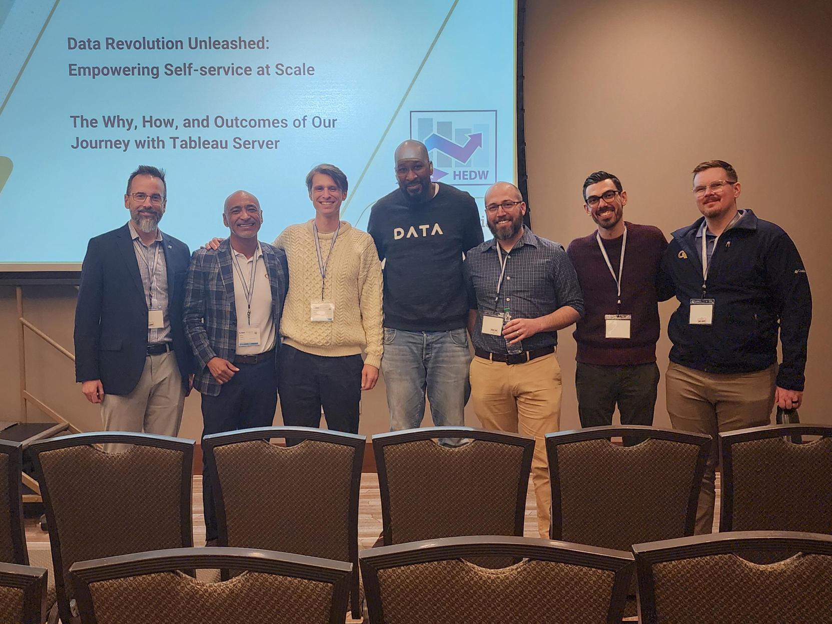 Seven EADI staff members at the 2024 HEDW Conference